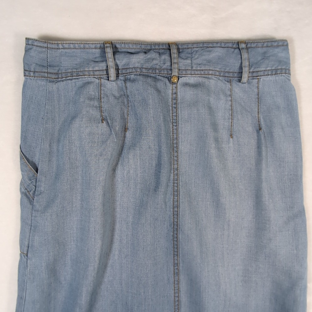 Holding Horses Denim Maxi Skirt Women 4 Slit Boho Western Grunge Y2K Jean A-Line - Picture 8 of 8